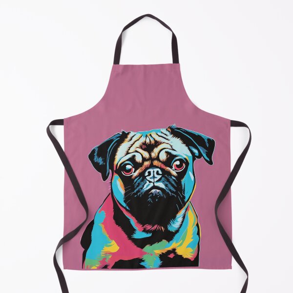 Item preview, Pug pop art illustration on pink backdrop designed and sold by feenandneen.