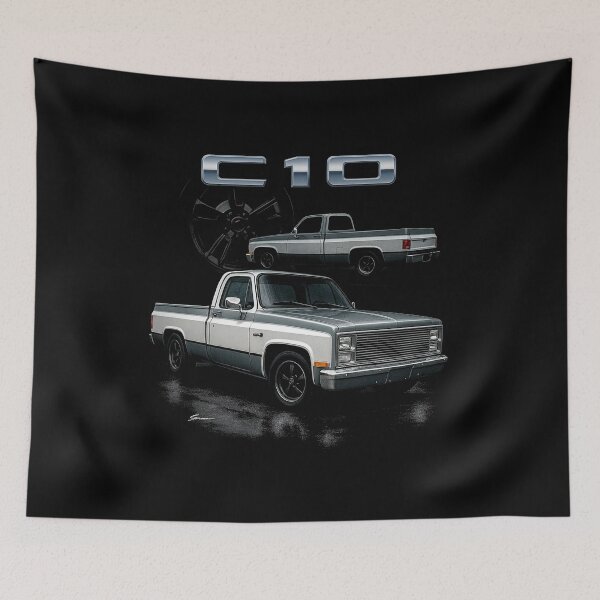 Item preview, 1981 Chevy C10 Squarebody – Classic Two-Tone Slammed Pickup designed and sold by TheArtOfCar.