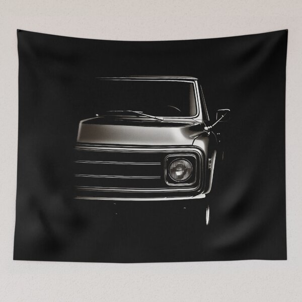 Item preview, Chevy C10 Squarebody Half Front – Shadowed Retro Truck Art designed and sold by TheArtOfCar.