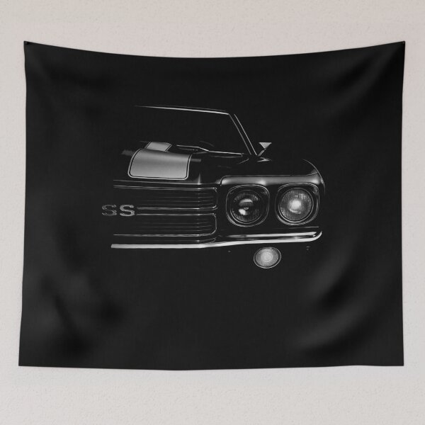 Item preview, 1970 Chevelle SS Front End – Half View Muscle Car in Shadow designed and sold by TheArtOfCar.