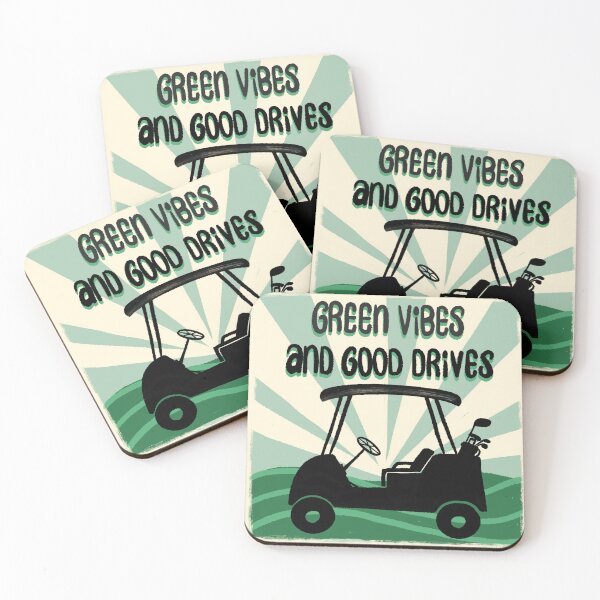 Item preview, Good Vibes and Good Drives Retro Golf Cart designed and sold by daphsam.