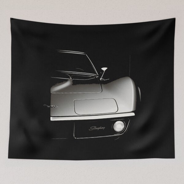 Item preview, 1969 Corvette Stingray Half Front View – Sleek Silver Classic Elegance designed and sold by TheArtOfCar.
