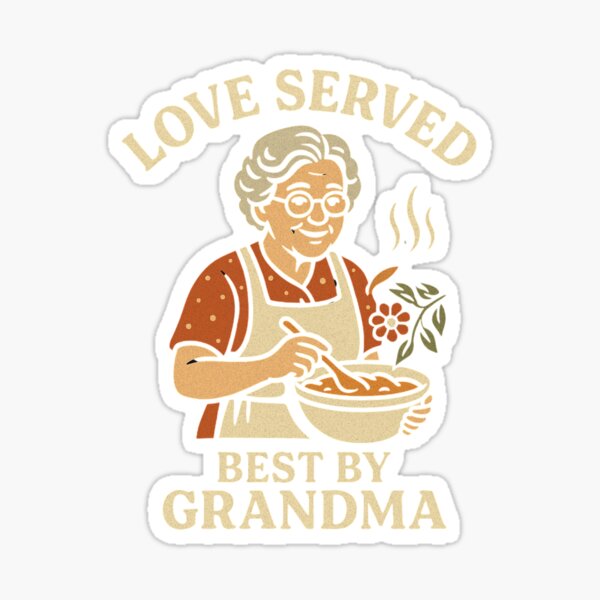 Item preview, Grandma serving food with vintage charm designed and sold by barmaz.