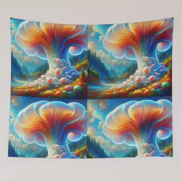 Item preview, Magical enormous funghi Fantasy Nature Art designed and sold by EmeraldeaArt.