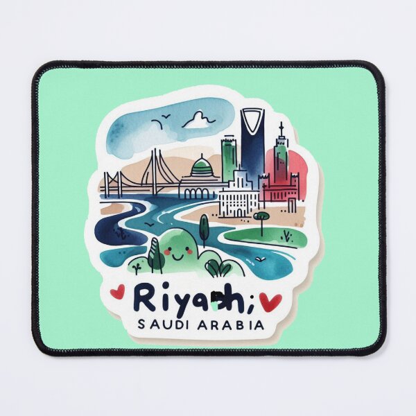 Item preview, Riyadh, Saudi Arabia – Cute Minimalist Watercolor Cityscape Illustration, designed and sold by PaintMeWorld.
