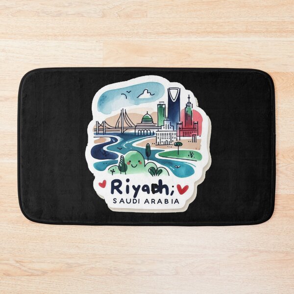 Item preview, Riyadh, Saudi Arabia – Cute Minimalist Watercolor Cityscape Illustration,  designed and sold by PaintMeWorld.