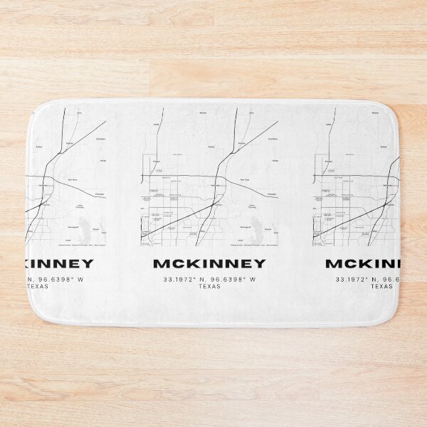Item preview, McKinney Map – Minimalist Texas Print in Black & White designed and sold by RM-Journey.
