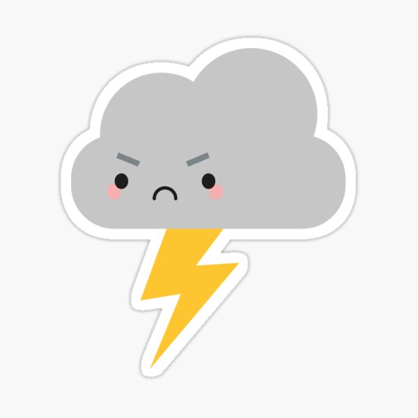 Kawaii Thunder & Lightning Cloud Sticker