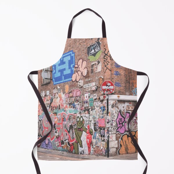 Item preview, London, England I Colorful retro street art and urban graffiti on brick wall of Shoreditch streets with the industrial architecture and mural design vibrancy of London's suburbs urban exploration designed and sold by Julie Travel Photography.