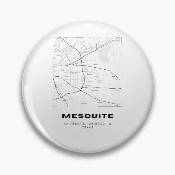 Aperçu de l'œuvre Carte de la ville de Mesquite – Affiche minimaliste moderne du Texas en noir et blanc créée et vendue par RM-Journey.