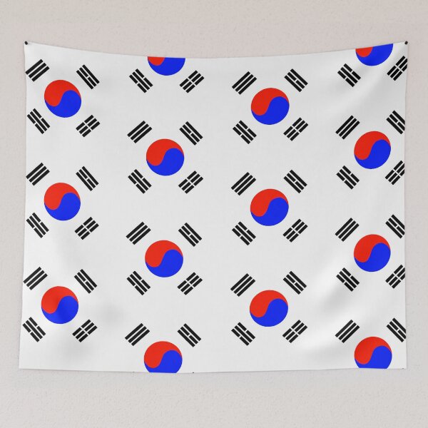 Item preview, South Korean flag in blue, black, red and white designed and sold by Martapp.