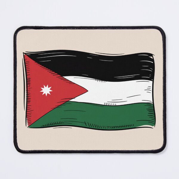 Item preview, Hand-Drawn Jordan Flag Illustration – Vibrant Middle Eastern Heritage Design designed and sold by Patricks-Art.