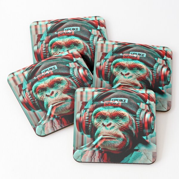 Item preview, Chimpanzee 'Spuke' glitch art: vaporwave style, streetwear designed and sold by GL!TCH LAB.
