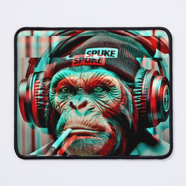 Item preview, Chimpanzee 'Spuke' glitch art: vaporwave style, streetwear designed and sold by GL!TCH LAB.