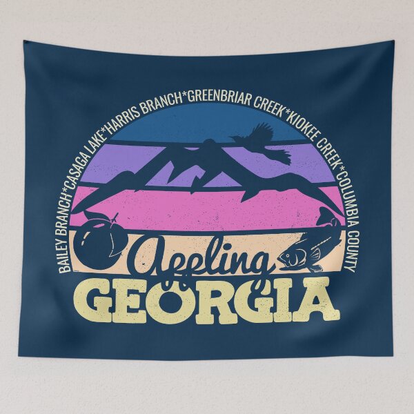 Item preview, Appling Georgia Sunset Retro Vintage Local Pride Logo designed and sold by CRHPOD20.