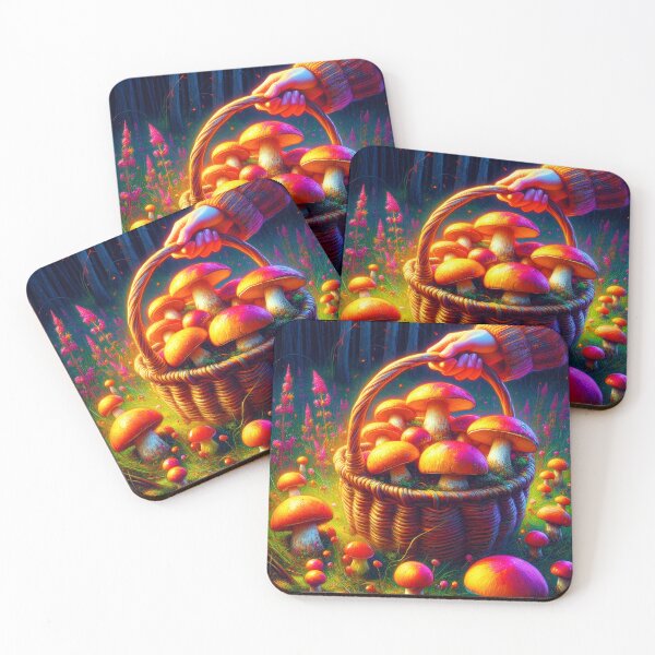 Item preview, Gathering the Forests Secrets – Enchanted Mushroom Harvest designed and sold by EmeraldeaArt.