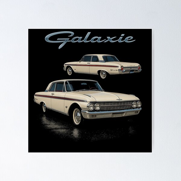 Item preview, 1962 Ford Galaxie 500 – Vintage Cream Cruiser with Redline Trim designed and sold by TheArtOfCar.