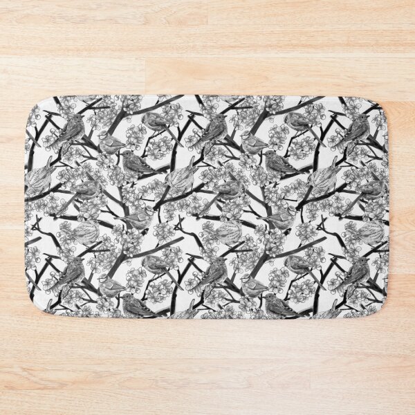 Item preview, Birds & Blossoms Monochrome designed and sold by Kelsey Worth.