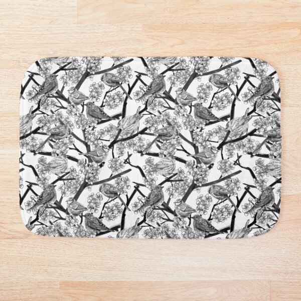 Item preview, Birds & Blossoms Monochrome designed and sold by Kelsey Worth.