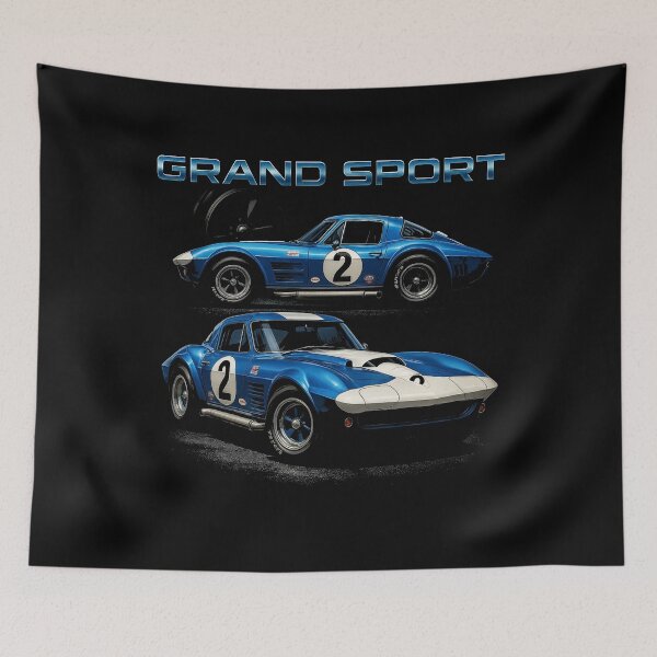 Item preview, 1963 Corvette Grand Sport – Blue and White American Racing Legend designed and sold by TheArtOfCar.