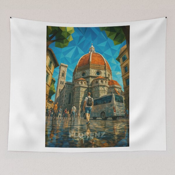 Item preview, Florence SANTA MARIA DEL FIORE – The Crown of the Renaissance (Pop Art Travel Poster and Greeting Card) designed and sold by Earth Celebration Designs.