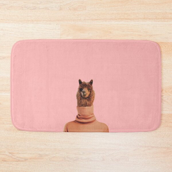 Item preview, Funny Andean furry llama in an orange turtleneck sweater designed and sold by Martapp.