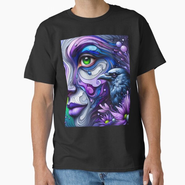 Item preview, Midnight Muse – Purple Woman with Raven designed and sold by EmeraldeaArt.