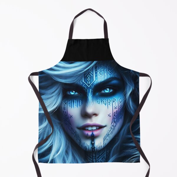 Item preview, Arctic Soul – Nordic Tribal Portrait of a White-Haired Warrior designed and sold by EmeraldeaArt.