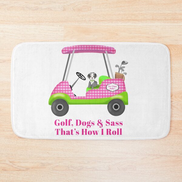 Item preview, Schnauzer Sitting In Pink Golf Cart  designed and sold by daphsam.