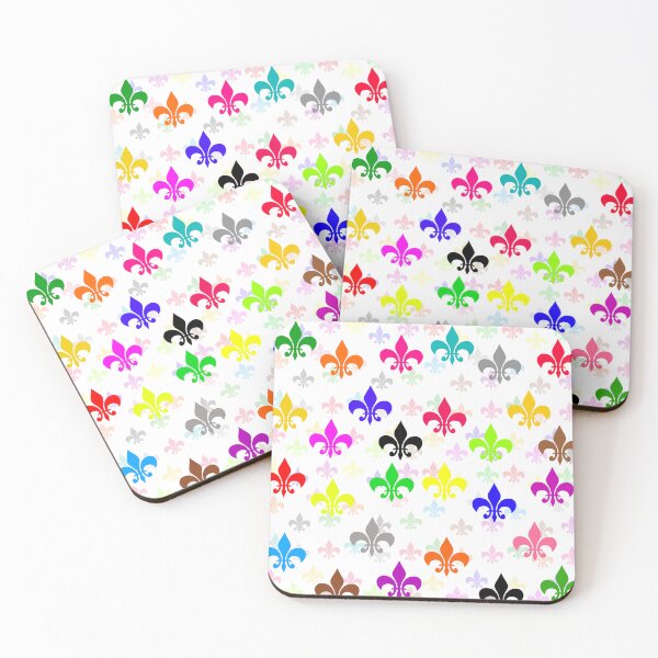 Item preview, Multicolored Fleur-de-lis Pattern Design - White  designed and sold by PatternTitan.