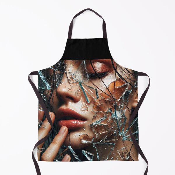 Item preview, Shattered Reflections – Woman's Face Behind Broken Glass designed and sold by EmeraldeaArt.