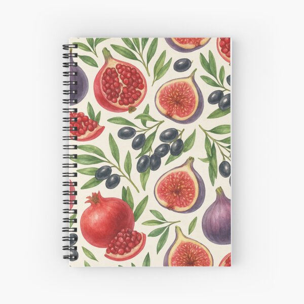 Item preview, Mediterranean Fruit and Olive Watercolor Pattern designed and sold by Olea Patterns.