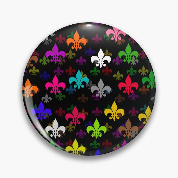 Item preview, Colorful Fleur-de-lis Pattern Design - Black  designed and sold by PatternTitan.