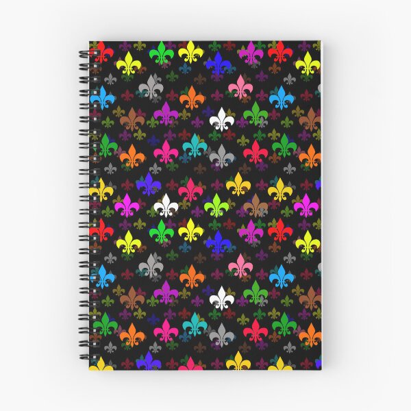 Item preview, Colorful Fleur-de-lis Pattern Design - Black  designed and sold by PatternTitan.