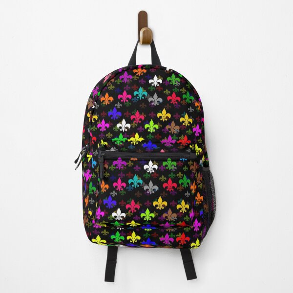 Item preview, Colorful Fleur-de-lis Pattern Design - Black designed and sold by PatternTitan.