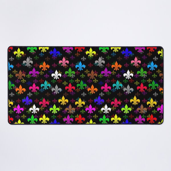Item preview, Colorful Fleur-de-lis Pattern Design - Black designed and sold by PatternTitan.