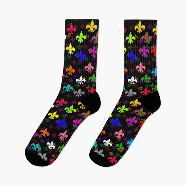 Item preview, Colorful Fleur-de-lis Pattern Design - Black  designed and sold by PatternTitan.