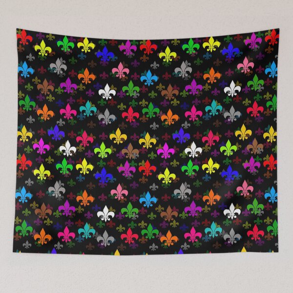 Item preview, Colorful Fleur-de-lis Pattern Design - Black  designed and sold by PatternTitan.