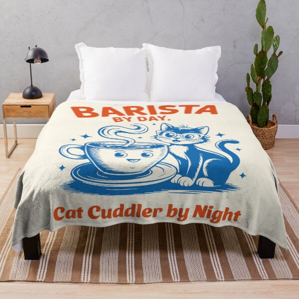 Item preview, Barista by Day, Cat Cuddler by Night – Retro Coffee & Cat Design designed and sold by GosiaArtGarden.