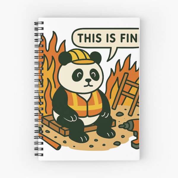 Item preview, This is Fine Meme - Funny Chaos on Site - Panda Construction Worker  designed and sold by houseoftrades.
