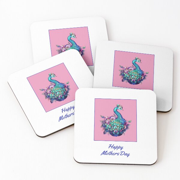 Item preview, HAPPY MOTHERS DAY CARD, BLUE PEACOCK, PINK designed and sold by AASparksDesigns.