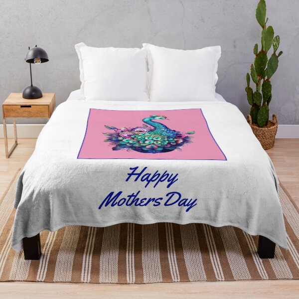 Item preview, HAPPY MOTHERS DAY CARD, BLUE PEACOCK, PINK designed and sold by AASparksDesigns.