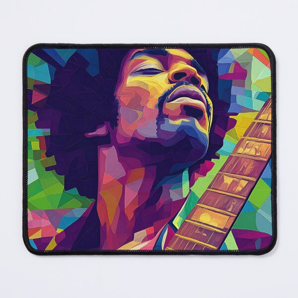 Artikelvorschau, Jimi Hendrix Pop Art – Dynamisches geometrisches Gitarrenporträt entworfen und verkauft von daila70.