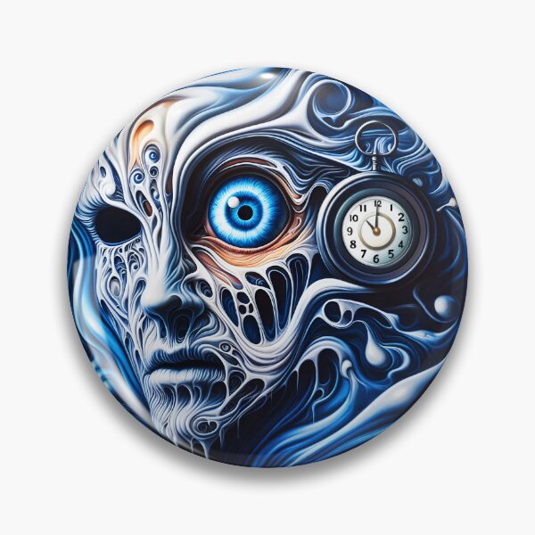 Item preview, Timekeeper's Gaze – Surreal Fluid Portrait of a Man designed and sold by EmeraldeaArt.