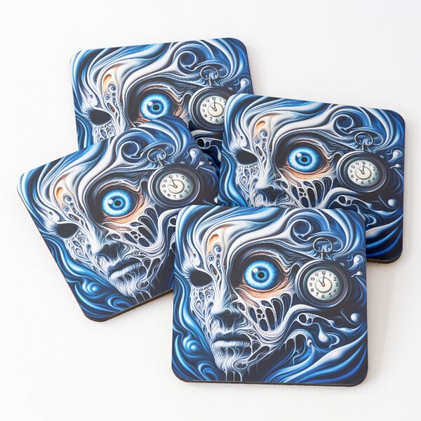 Item preview, Timekeeper's Gaze – Surreal Fluid Portrait of a Man designed and sold by EmeraldeaArt.