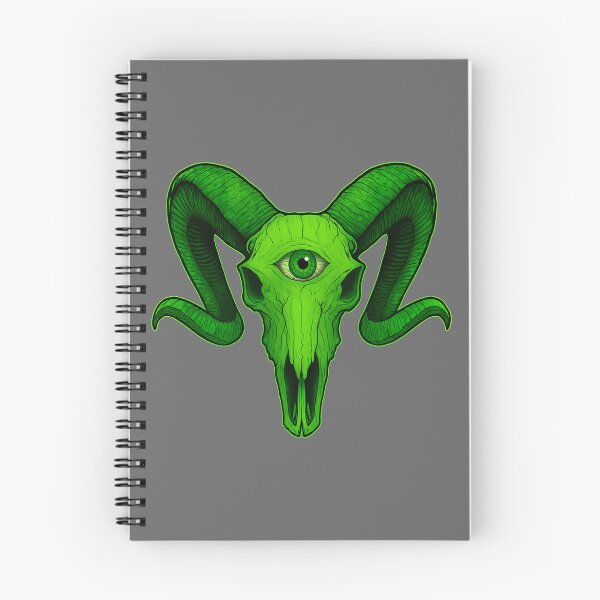 Item preview, Cráneo de cabra sabático verde del tercer ojo malvado designed and sold by hauntedtees.
