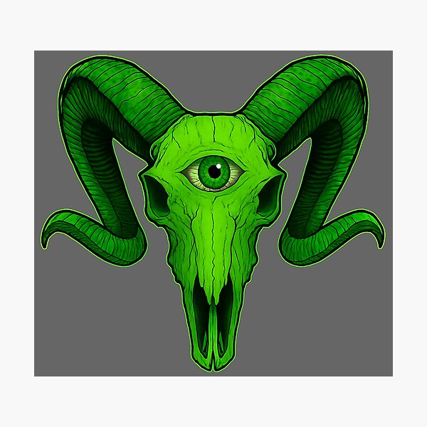 Artikelvorschau, Böses drittes Auge Grüner Sabbatic Ziegenschädel entworfen und verkauft von hauntedtees.