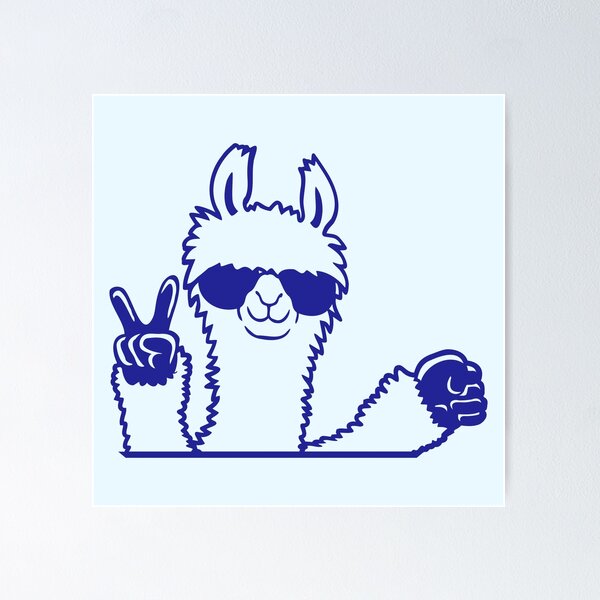 Item preview, Llama sunglasses Peace Fist Pump Team Greeting Fun designed and sold by shirt-o-mat.