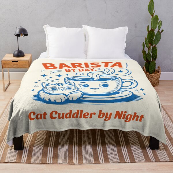 Item preview, Barista by Day, Cat Cuddler by Night – Retro Coffee & Cat Design designed and sold by GosiaArtGarden.