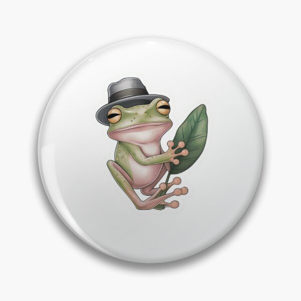 Item preview,  Funny Green TreeFrog With Hat On Leaf designed and sold by Tomci0.